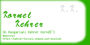 kornel kehrer business card